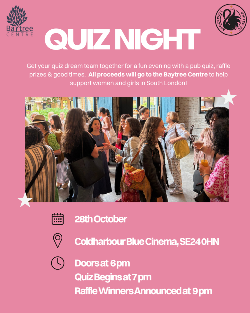 Brockwell United x Baytree Centre Pub Quiz